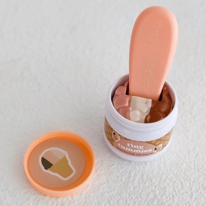 NEW Tiny Tummies Neapolitan Ice Cream Jar and Spoon Set