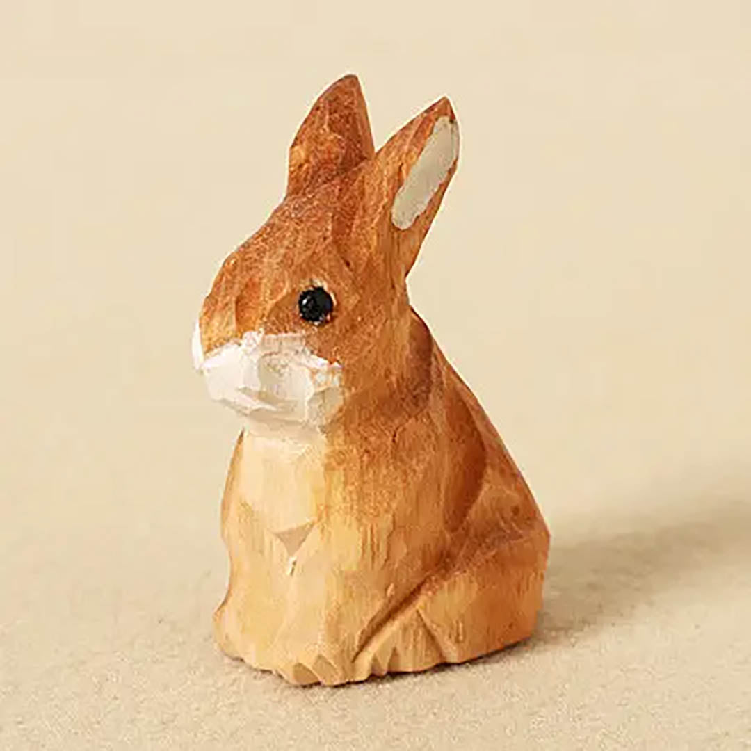 Handmade Wooden Animal- Brown Rabbit