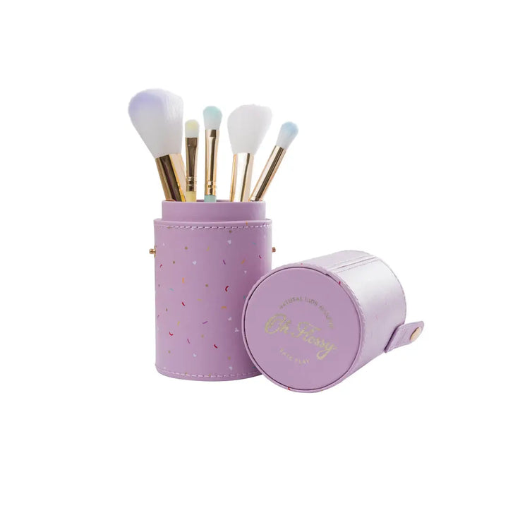 NEW Oh Flossy 5-Piece Rainbow Makeup Brush Set