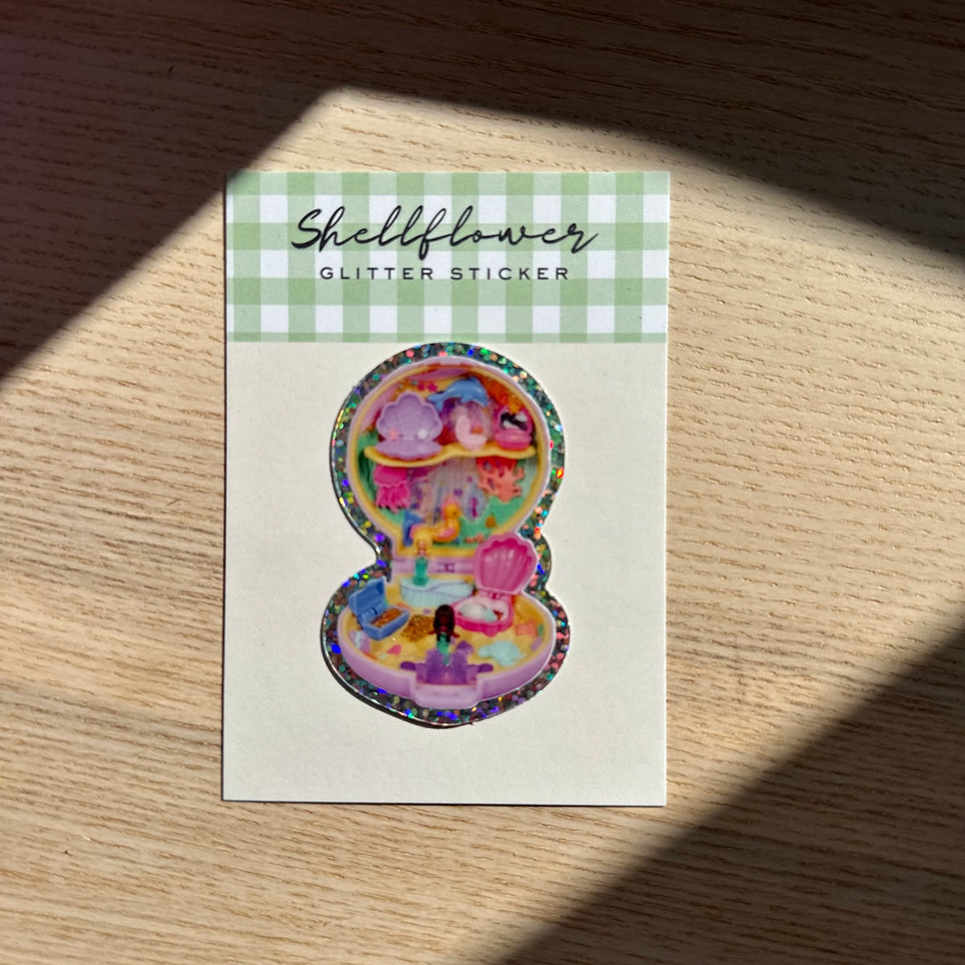 NEW Polly Pocket Mermaid Glitter Vinyl Sticker