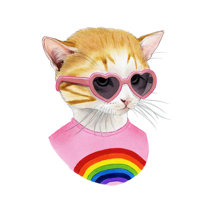 NEW Temporary Tattoo Sheets: Rainbow Kitten Pair