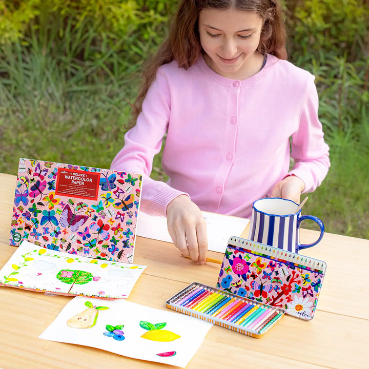 Butterfly 24 Mini Watercolor Pencils Tin
