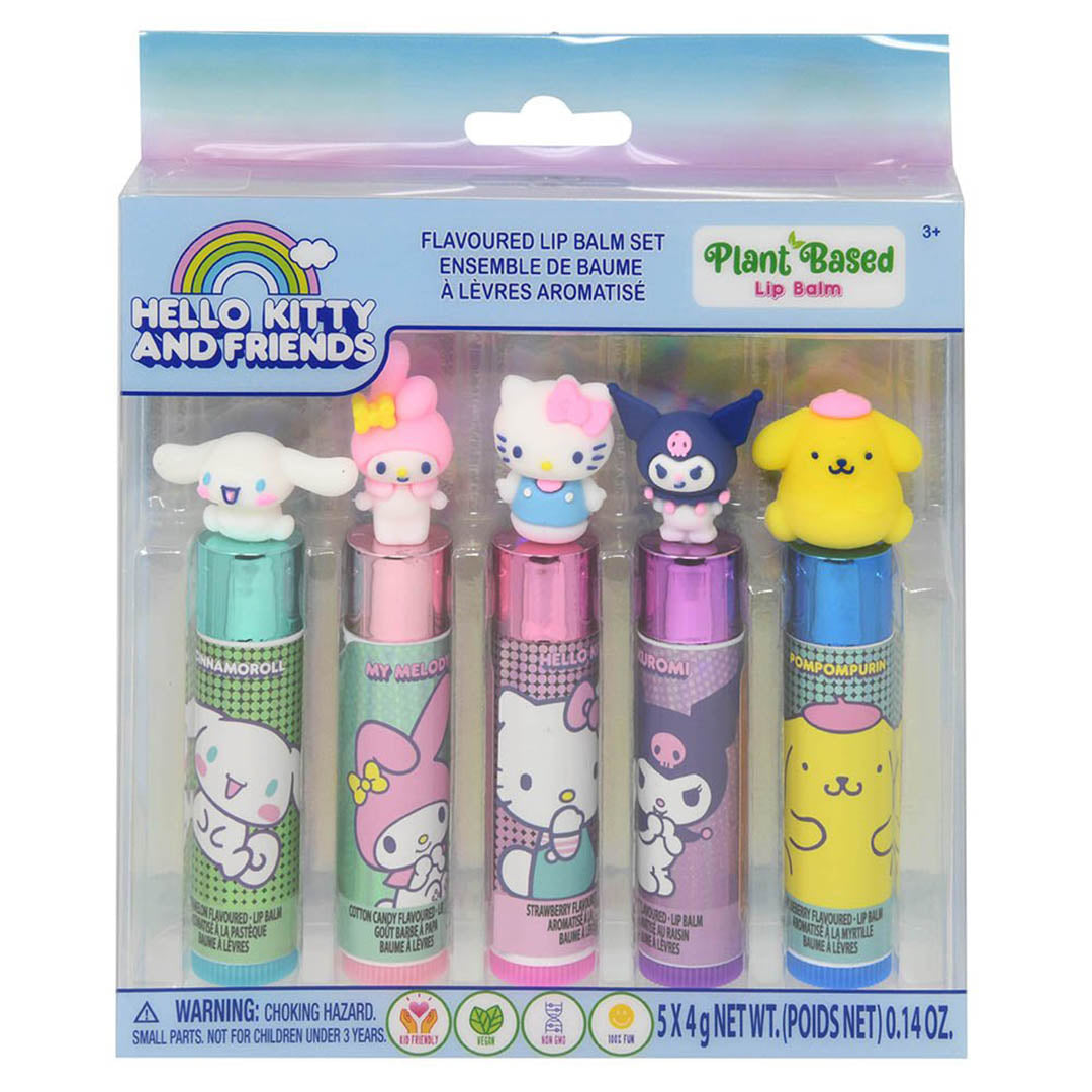 NEW Hello Kitty and Friends Character Plant Based Lip Balm - Set of 5