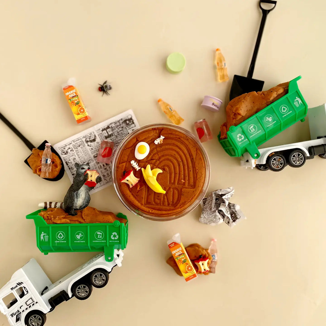 Scented Natural Sensory Play Dough Kit- Garbage (Root Beer)