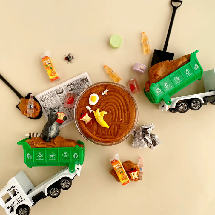 Scented Natural Sensory Play Dough Kit- Garbage (Root Beer)