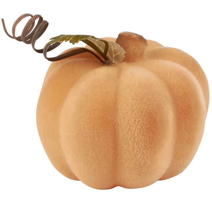 Small Orange Flocked Pumpkin