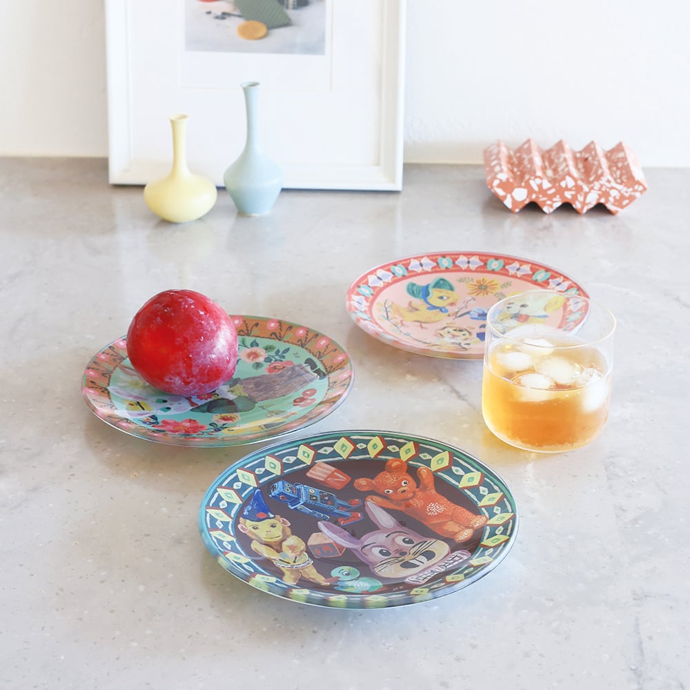 NEW Nathalie Lete Glass Plate- Retro Squirrel