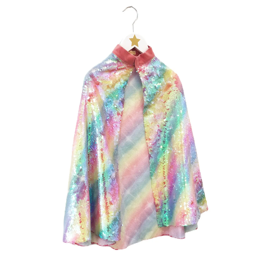 Multi Sequin Rainbow Cape