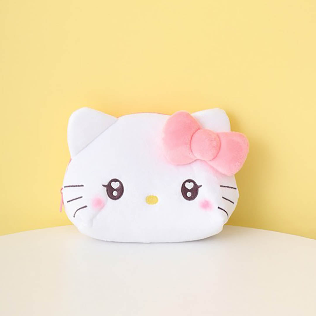 Official Sanrio Hello Kitty Plush Face Pouch Bag