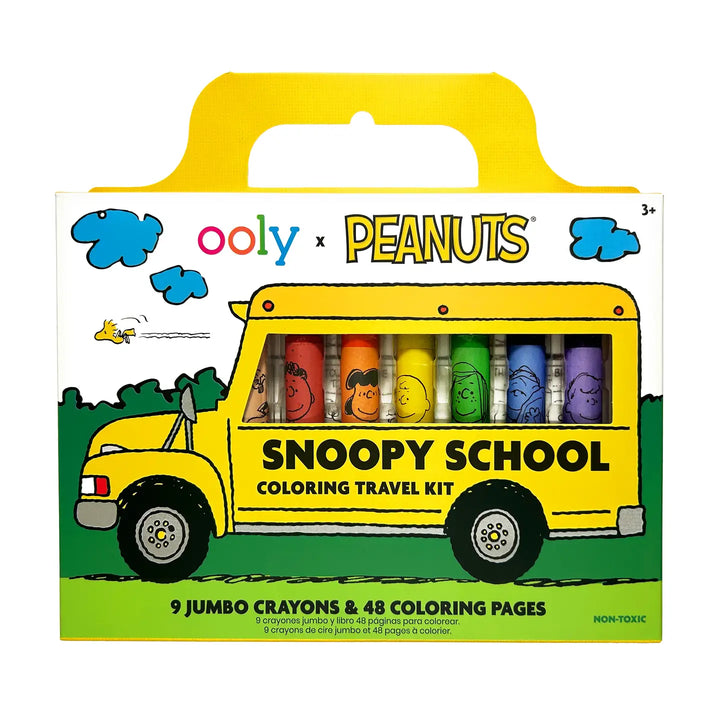 OOLY X Peanuts: Snoopy School Coloring Travel Kit -9 Jumbo Crayons