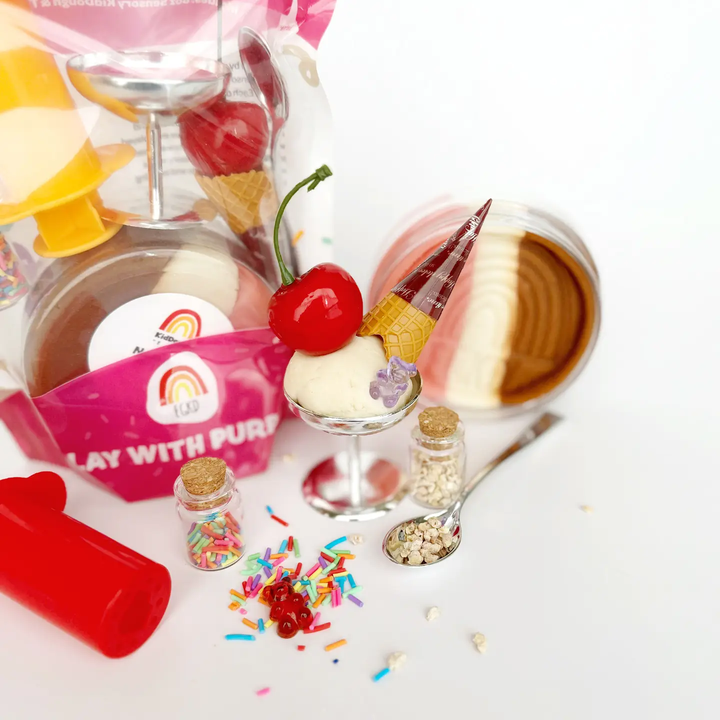 Scented Natural Sensory Play Dough Kit-Ice Cream (Neapolitan)