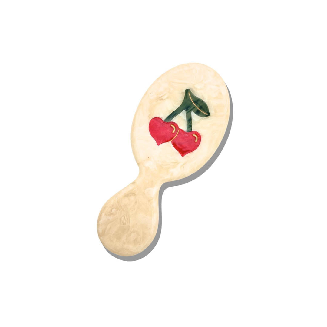 Hand-painted Cherry Hearts Brush