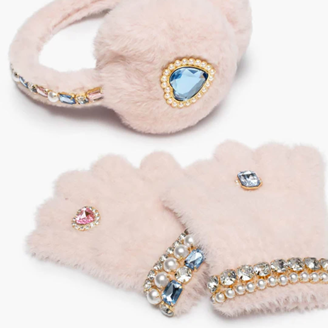 Cotton Candy Jeweled Gloves