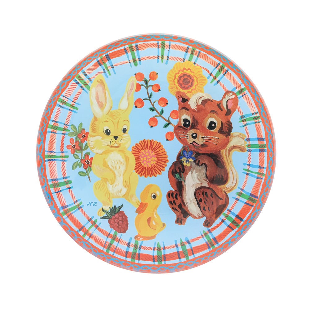 NEW Nathalie Lete Glass Plate- Retro Squirrel
