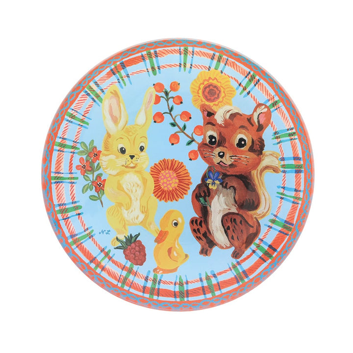 NEW Nathalie Lete Glass Plate- Retro Squirrel