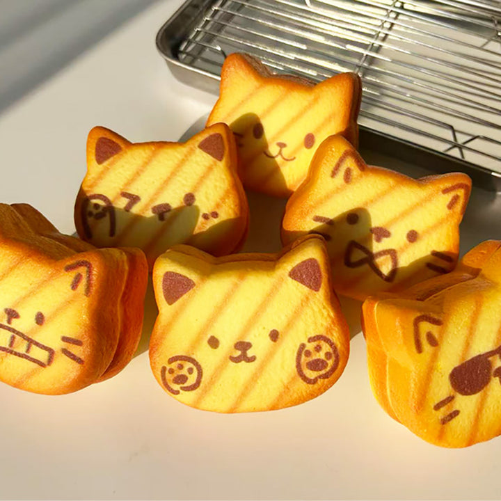 Cat Face Toast Bread Squishy Toy