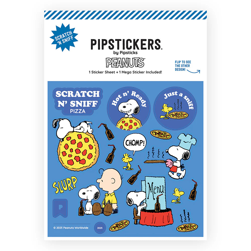 NEW Peanuts: Hot Pizza Scratch n Sniff 2ct Stickers