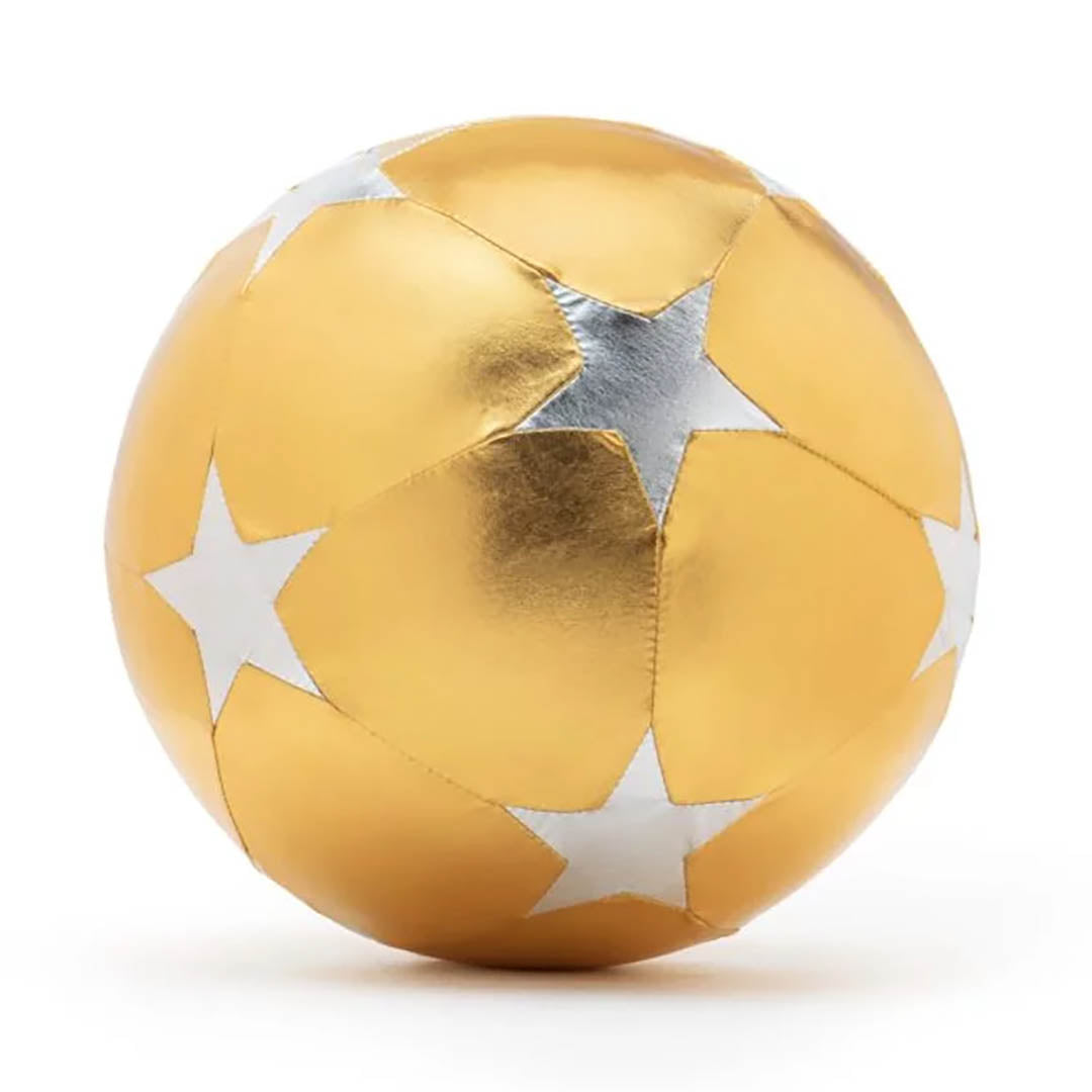 Large Star Print Inflatable Ball - Gold and Silver