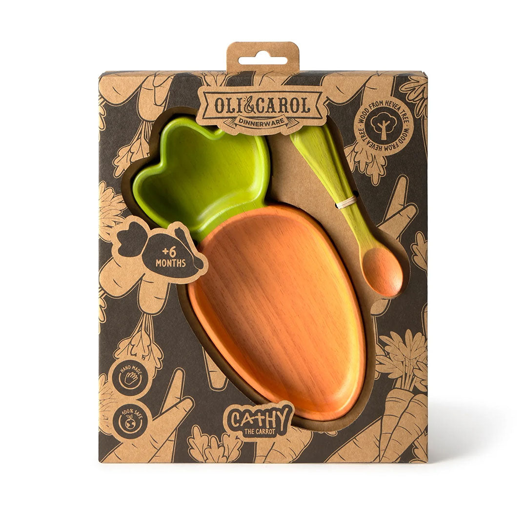 NEW Cathy the Carrot Plate and Spoon Dining Set