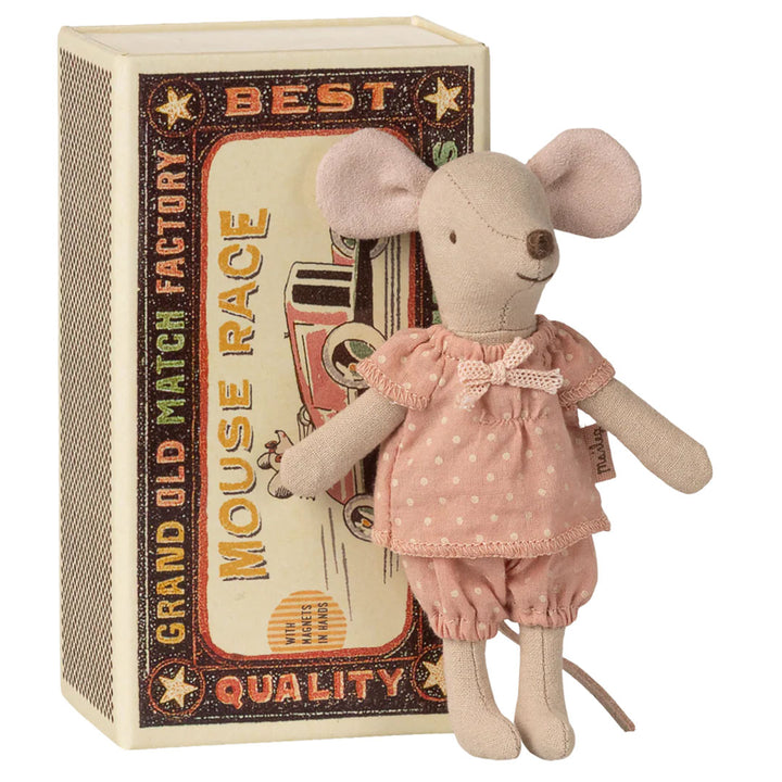 NEW Big Sister Mouse in Matchbox (Pink Dots)