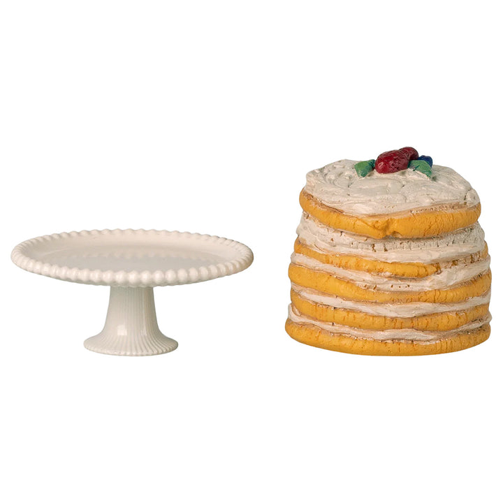 Party cake and cake stand, Mouse - Off white