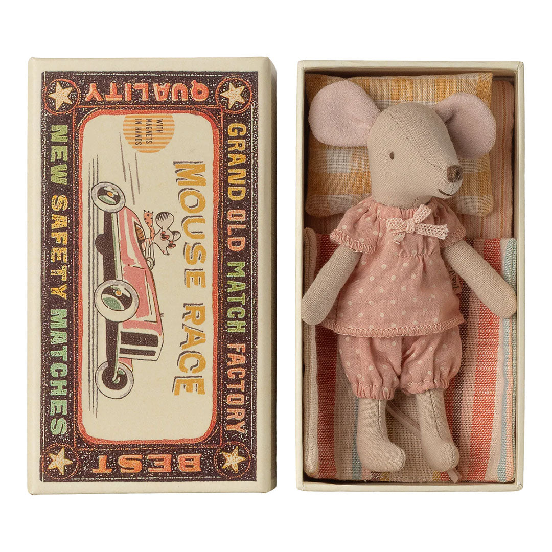 NEW Big Sister Mouse in Matchbox (Pink Dots)