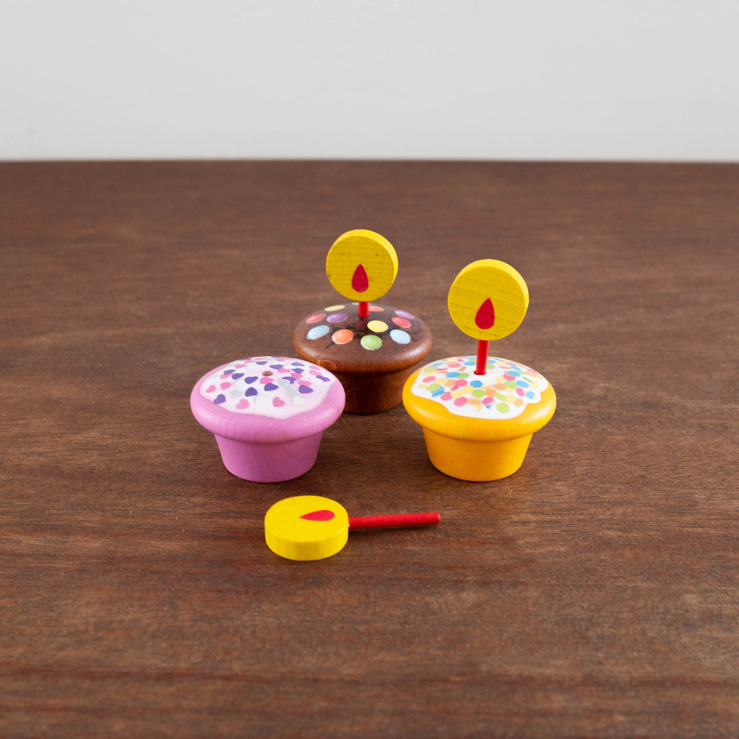 Wooden Birthday Muffins Set