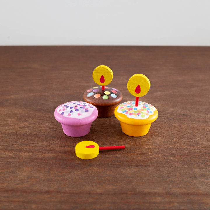 Wooden Birthday Muffins Set