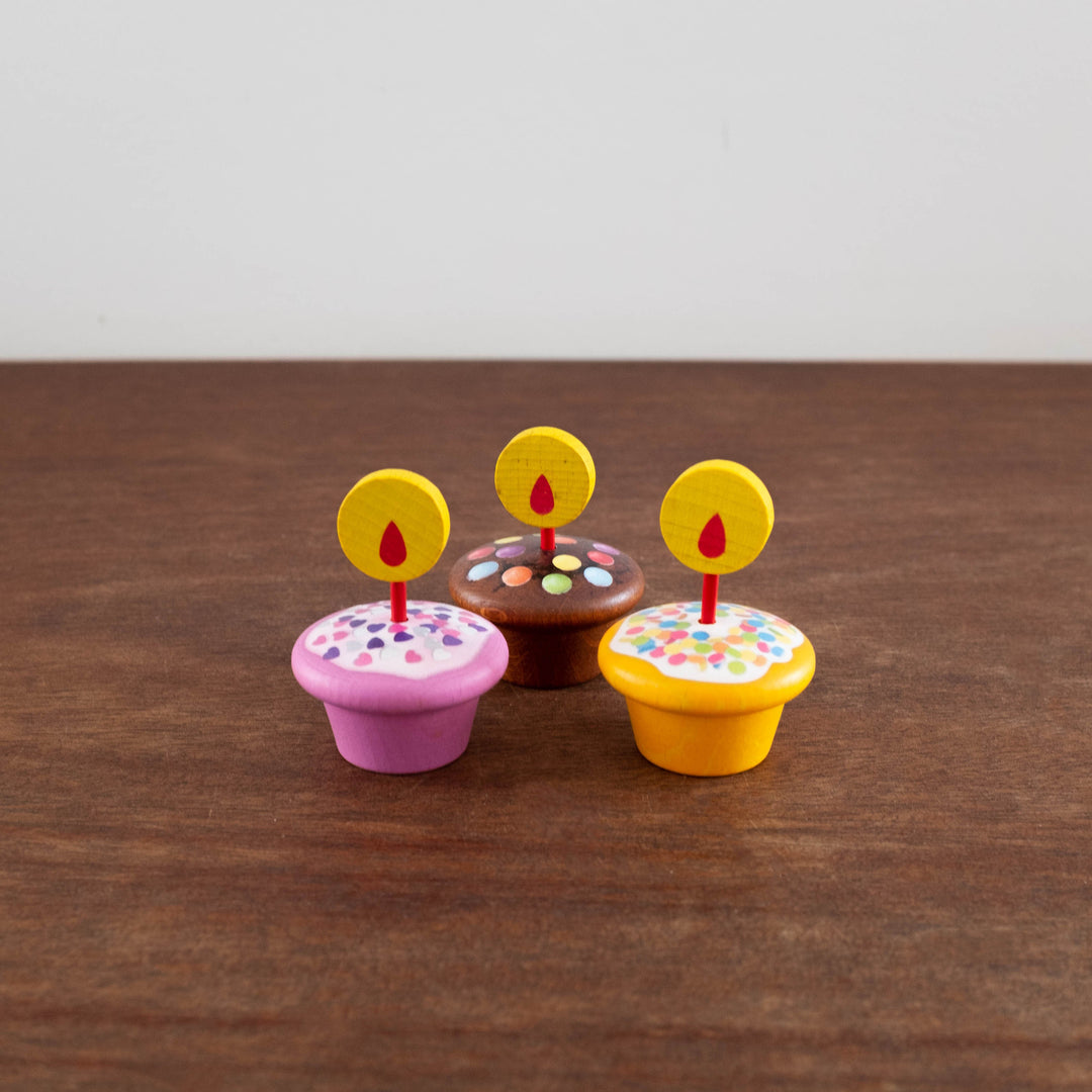 Wooden Birthday Muffins Set