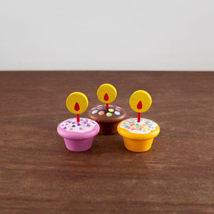 Wooden Birthday Muffins Set