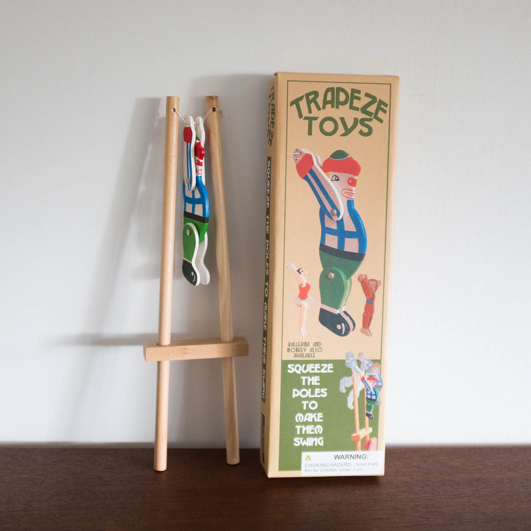 Trapeze Clown Wooden Toy