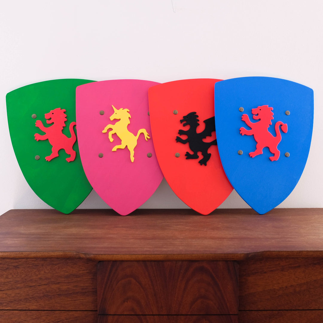 Wooden Knight Shield- Red Dragon