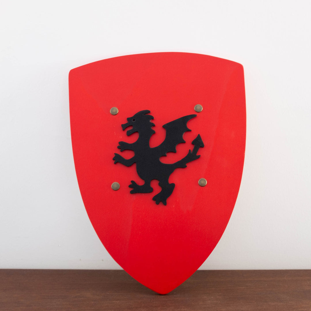 Wooden Knight Shield- Red Dragon