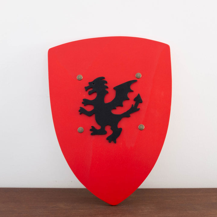 Wooden Knight Shield- Red Dragon