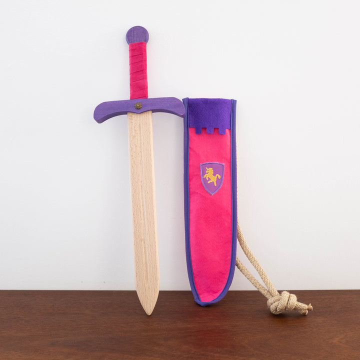 Wooden Sword with Bag- Pink