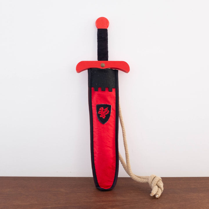 Wooden Sword with Bag- Red