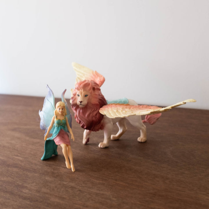 NEW Fairy in Flight On Winged Lion Fairy Toy Playset