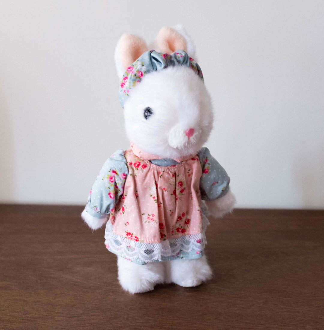 Japanese Easter Bunny Series- White w/Blue & Pink Dress