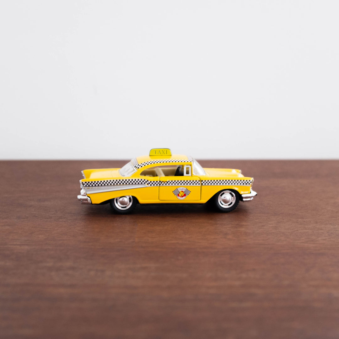 NEW Die Cast Metal Cars: Yellow Retro Taxi Cab
