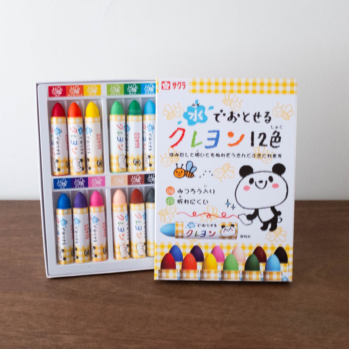 NEW Japanese Sakura Washable Craypas Tapered Crayons - Set of 12 Colors