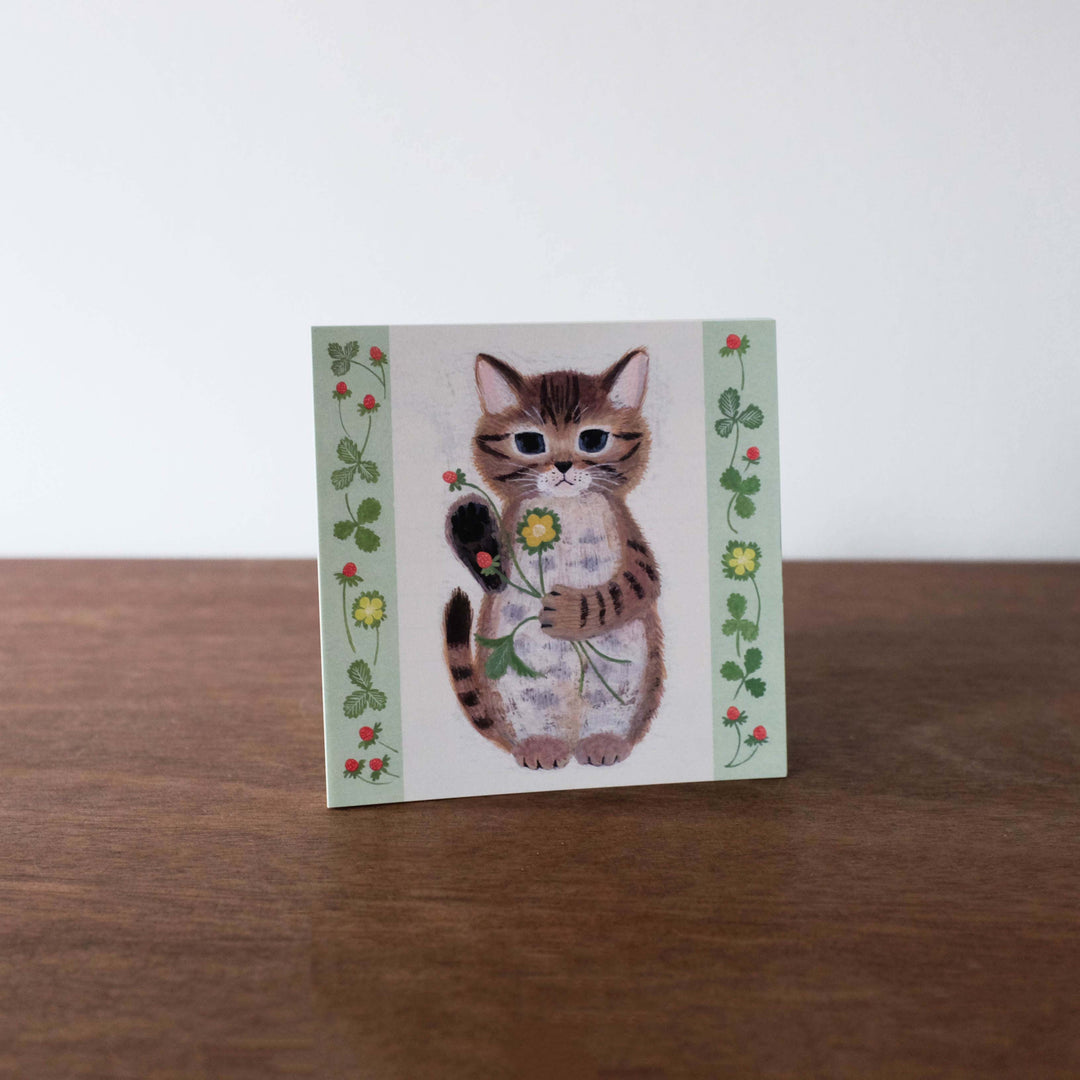 NEW Japanese Watercolor Illustration Memo Pad- Clover Kitty