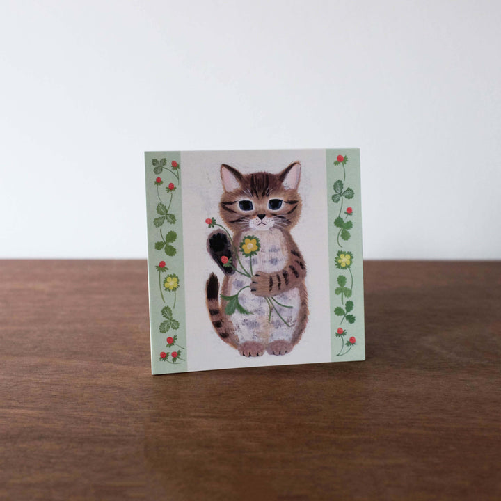 NEW Japanese Watercolor Illustration Memo Pad- Clover Kitty