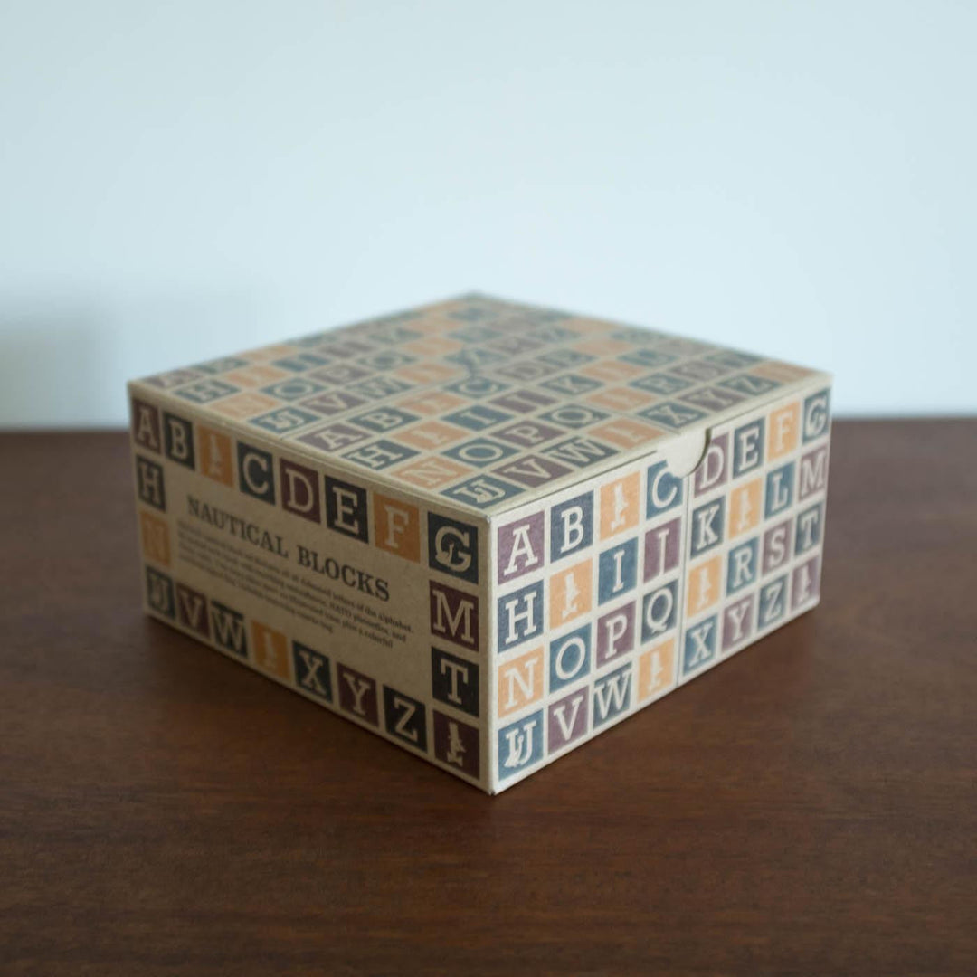 Nautical ABC blocks with Canvas Bag