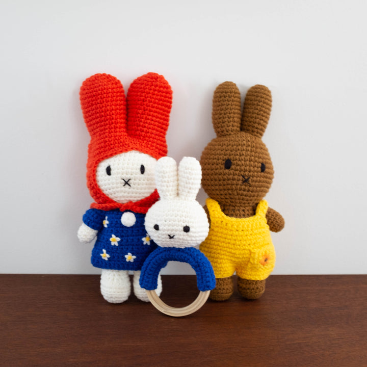 Miffy Handmade Crochet Wooden Rattle- Royal Blue