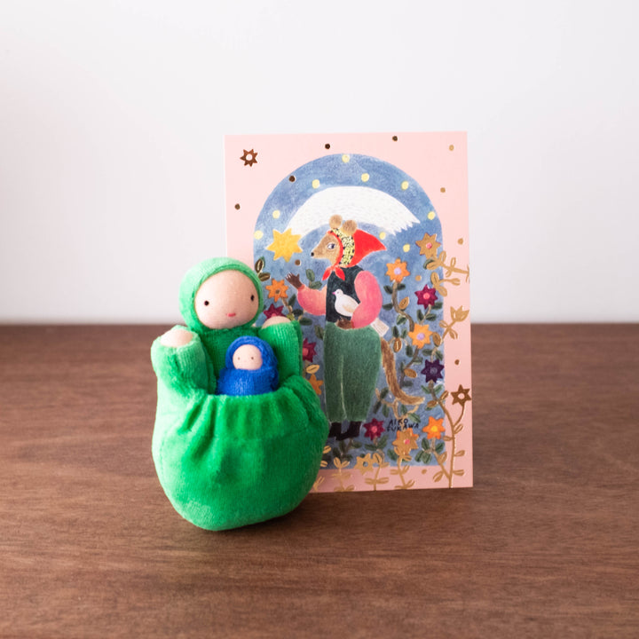 NEW Pocket Mama and Baby Doll- Green