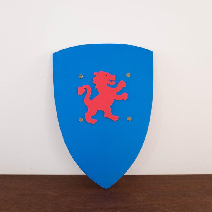 Wooden Knight Shield- Blue Lion