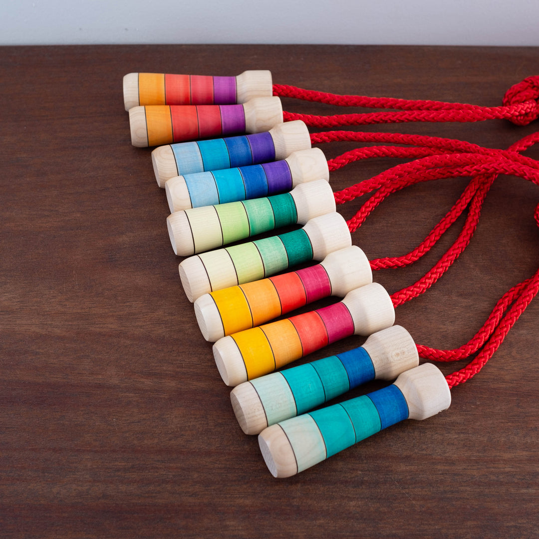 Wooden Natural Jump Rope- Various Colors and Rope Colors!