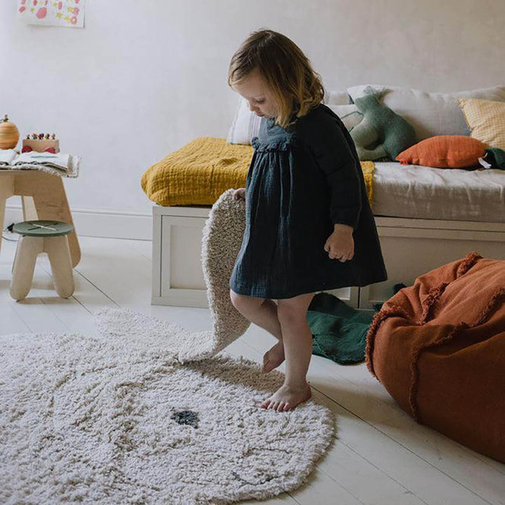 Washable Animal Cotton Rug Bunny
