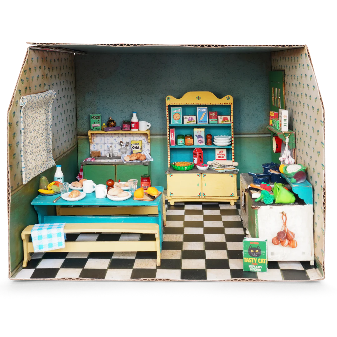 NEW Mouse Mansion Playhouse DIY- Cardboard Room Kitchen