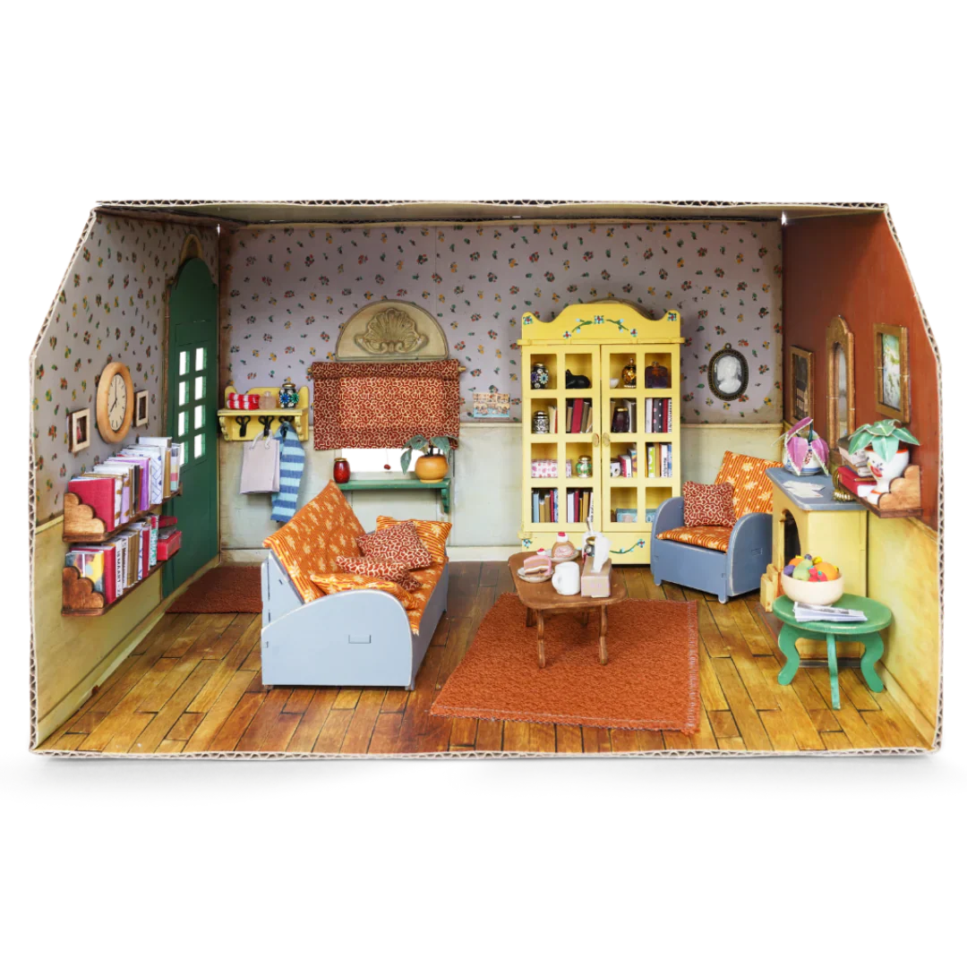 NEW Mouse Mansion Playhouse DIY- Cardboard Living Room
